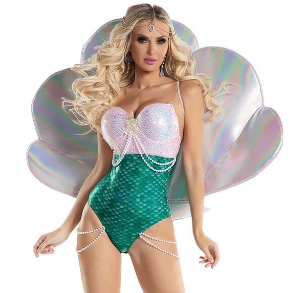 NEW Party King Venus Mermaid Sexy Halloween Costume Size Small - Picture 1 of 5
